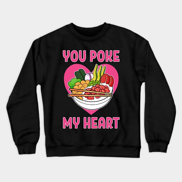 Poke Bowl Hawaiian Sushi Anime Fish Seafood Aloha Crewneck Sweatshirt by amango